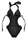AshopZ Junior's Backless One Piece Solid Color Cut Halter Monokini Swimsuit