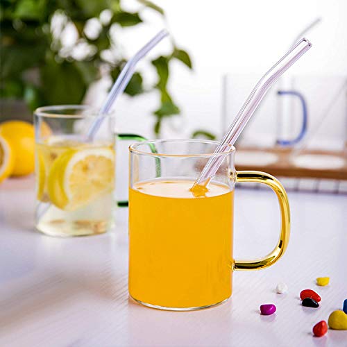 GOLDPOOL Glas Strohhalme Wiederverwendbar Trinkhalme 4 Stück, Plastikfreie, Reinigungsbürste 1 Stück, Glas Trinkhalme… – Bild 3