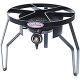 Gas ONE High-Pressure Single Burner Outdoor Stove Propane Gas Cooker with Adjustable 0-20PSI CSA Listed Regulator and Hose Perfect for Beer Brewing, Outdoor Cooking, Maple Syrup Prep