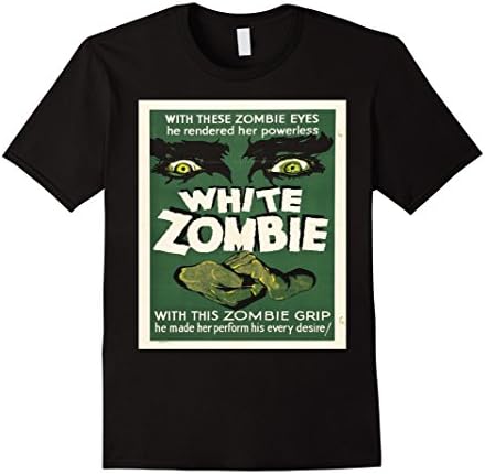 Mens Classic Zombie Movie T Shirt - White Zombie Movie Shirt 2XL Black