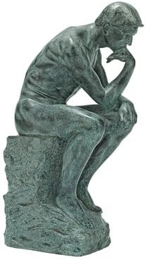 Rodin Thinker Bronze Patina Finish Statue Scultpture