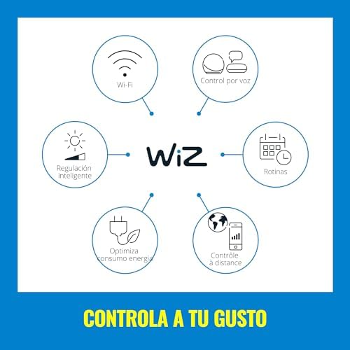 Wiz - lâmpada portátil móvel luz branca e colorida efeito de iluminação de zona dupla controle de voz e painel touch, com tecnologia spacesense e compatível com alexa e google home