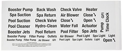 Poolmaster 40422 Pool Equipment Identification Labels