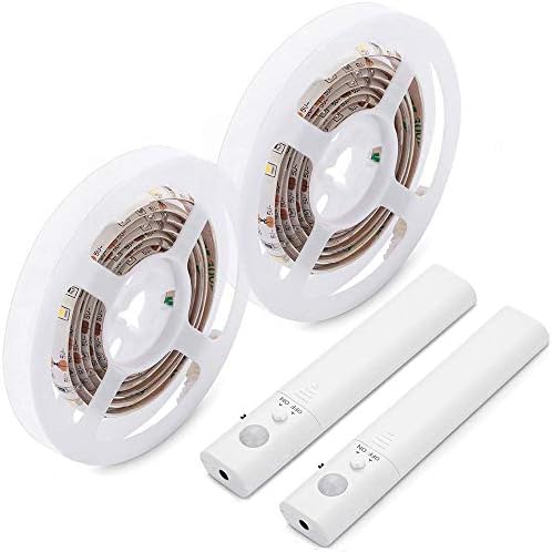 Amagle Flexible 3.28ft 4000K Natural White Dual Mode LED Strip Light, Motion Sensor Activated, Lighting for Kitchen, Drawer, Stairs (Natural White,2 Pack)