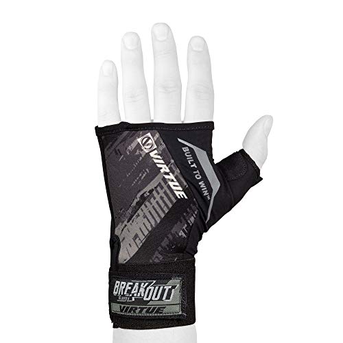 Virtue Breakout Gloves - Pro Half Hand Paintball Gloves - Graphic Black (LG/XL/2XL)
