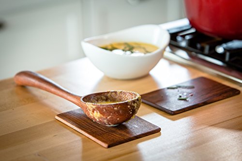 Earlywood 13-Inch Large Soup Ladle Spoon - Wooden Kitchen Ladle for Cooking or Serving Big Batches of Soup, Chili, Hearty Meals - Hard Maple Wood Ladles - Wooden Utensils Hand Crafted in USA