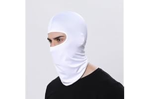 Outdoor Balaclava Hood for Cycling, Motorcycle, Hunting, Running, and Skiing – Unisex Breathable Stretch Fabric Head Cover(Wh