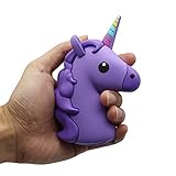 DBigness 2600mAh Purple Unicorn Cute Funny Cartoon Gift PVC External Battery Portable Charger Backup Pack Power Bank for iPhone 7 7 Plus 6 6S Plus 5S 5C SE 4S and Android Phones
