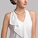 THE PEARL SOURCE 14K Gold Round Genuine White Japanese Akoya Saltwater Cultured Pearl Necklace in 18