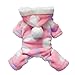 haoricu Pet Clothing, Velvet Hoodie Dog Costume Small Dog Cat Pet Clothing Puppy Apparel Dog Autumn Winter Jumpsuit (A Pink, Small)