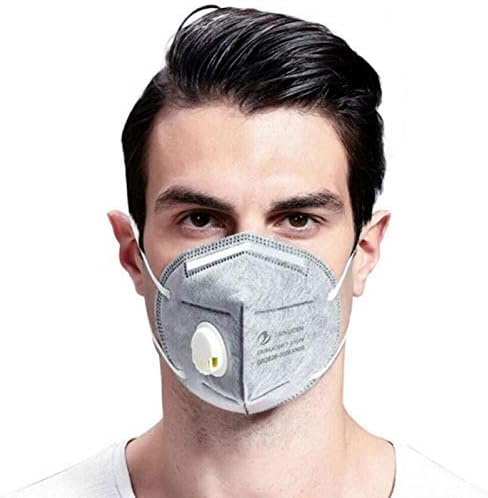HJHY Reusable face guard with Flexible Earloop and Breathing Valve {1 Piece)