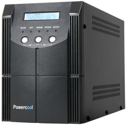 Powercool 2000VA Smart UPS, 1200W, LCD Display, 2 x UK Plug, 2 x RJ45, 4 x IEC, USB