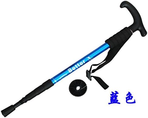 TOPUNDER Trekking Walking Hiking Sticks Poles Alpenstock Anti-Shock 52-110cm A (Blue)