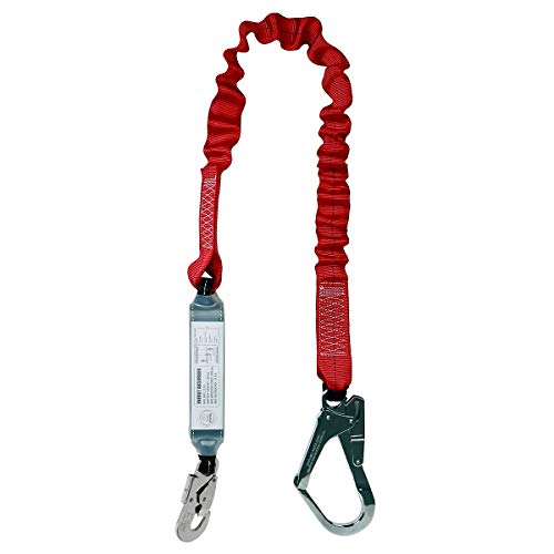 DCM Single Leg Stretch Lanyard w/Rebar, Fall Arrest Safety Harness