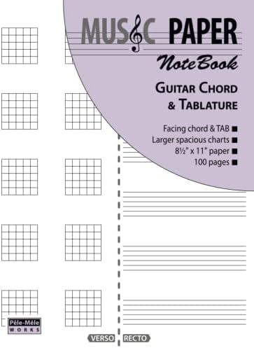 MUSIC PAPER NoteBook - Guitar Chord & Tablature