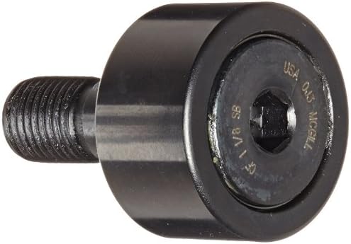 McGillCF1 1/8SB Cam Follower, Standard Stud, Sealed/Hex Hole, Inch, Steel, 1-1/8" Roller Diameter, 5/8" Roller Width, 1" Stud Length, 7/16" Thread Size, 1-21/32" Overall Length, 0.438" Stud Diameter