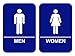 Men & Women's Restroom Sign Set with Braille | Blue