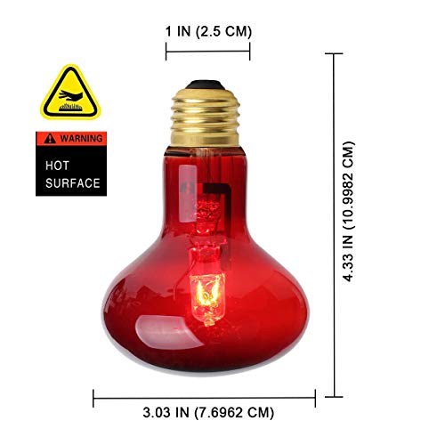 OMAYKEY 75W 2 Pack Infrared Heat Lamp Bulb Red Light Glass Heating Lamps Bulbs for Lizard Snake Chameleon Bearded Dragon Aquarium Reptiles & Amphibians