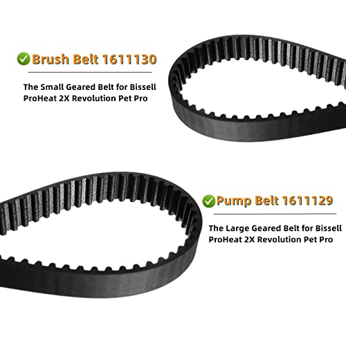 JEDELEOS Replacement Belt Set for Bissell ProHeat 2X Revolution