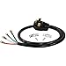 Certified Appliance Accessories 30-Amp Appliance Power Cord, 4 Prong Dryer Cord, 4 Color Coded Wires with Eyelet Connectors, 4ft, Copper Wire