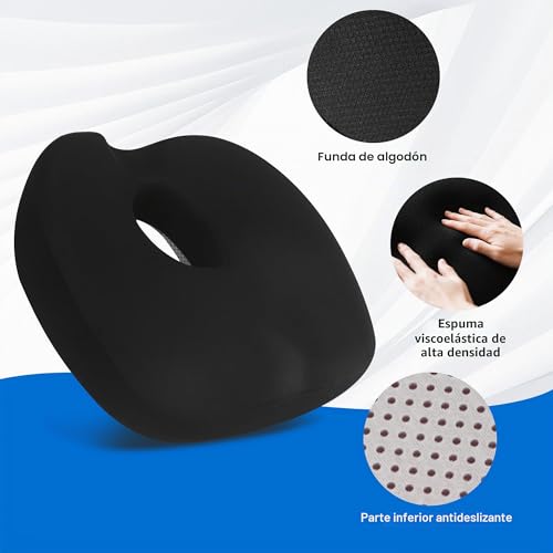 Hemorrhoid Cushion, Orthopedic Coccyx Relief Cushion, Breathable and Non-Slip Design, Relieves Pressure from Back and Islum, Suitable for Office, Car and Wheelchair Use