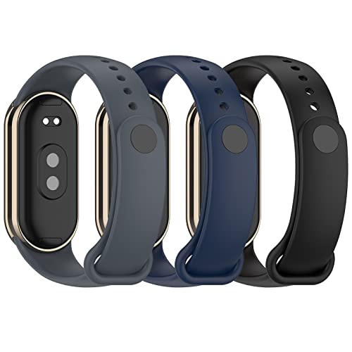Xisair 3 Correas Compatible con Xiaomi Band 10 9 8 Pulsera Deportiva de Silicona, Pulseras de Repuesto para Miband 10/9/8 Correa Desmontaje Rápido, Transpirable, Impermeable