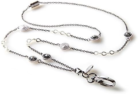 Pierrot Fashion Lanyard - Women?s Silver Chained ID Badge Holder Necklace by BooJee