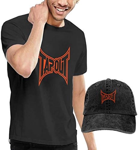 RYWGET Tap Out Men's Cotton T-Shirt with Round Collar with Adjustable Baseball Cap
