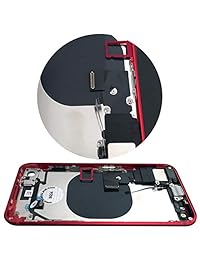CELL4LESS - Carcasa trasera para iPhone 8 (marco de metal, cristal trasero y componentes preinstalados, conector Lightning, cable de audio y soportes, altavoz, almohadilla de carga inalámbrica, lente de cámara y marco)