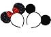 FANYITY 2 Pcs Mouse Ears, Mouse Costume Ears Headband for Children Mom Baby Boys Girls Women Party (Red&Black)