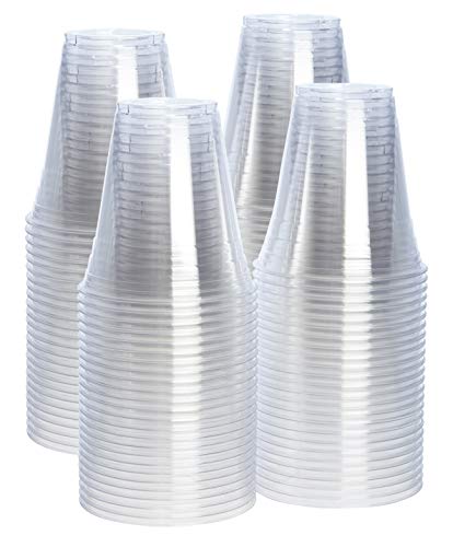 [100 Pack - 12 oz.] Crystal Clear PET Plastic Cups