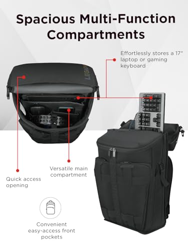 Lenovo Legion Active 17-inch Gaming Backpack - Black - Laptop Compartment - Durable & Water Resistant - Water Bottle Pocket
