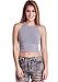 Heather Gray Woman String Neck Halter Crop Top