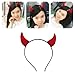 ANDES 6PCS Devil Horns Headband,Red Devil Horns Devil Costume for Women Men Girls, bull horn headband,Halloween Fancy Dress Cosplay Hairband