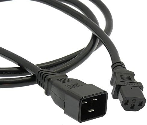 Otimo 1 Ft Power Cord C20 to C13 Black/ SJT 14/3