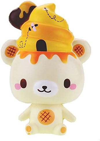 Yummibear Squishy Poli Bear Toys Squishies Keychains Slow Rising Squeeze Toys Scented Fragrant Cute Decoration Toys 5.7” for Phone Backpack (yellow)
