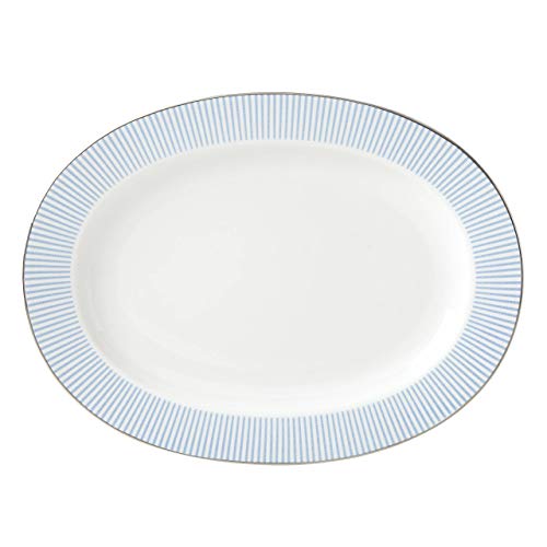 Kate Spade Laurel Street 16" Oval Serving Platter, 3.35 LB, Blue The