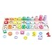 GEMEM Big Wooden Counting Shape Stacker Colors Number Sorting Puzzle Montessori Toy Count Math Game for 3 4 5 Year Olds Kids - Early Educational Math Learning Toys