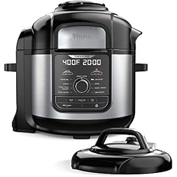 Ninja FD401 Foodi 8-qt. 9-in-1 Deluxe XL Cooker & Air Fryer-Stainless Steel Pressure Cooker, 8-Quart, (Renewed)