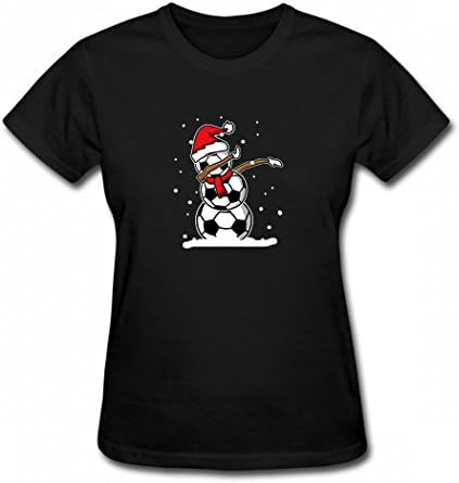 LNZUYD Dabbing Snowman Soccer Christmas Fashionale Tshirt Printed Cotton T Shirts Tops Logo Tee Black XXL