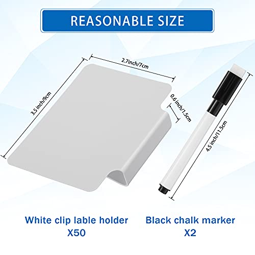 52 Pieces Basket Bin Labels Clip Kitchen Clip Label Holders Removable