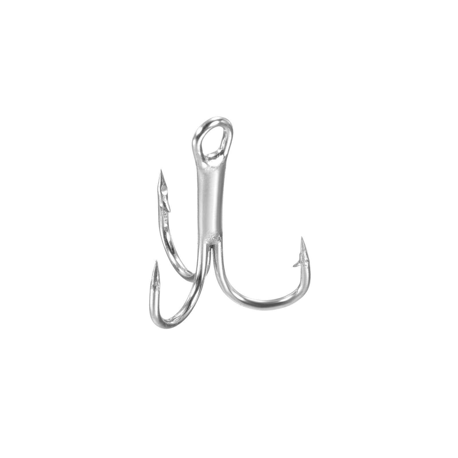 PATIKIL 12# Treble Fish Hooks, 20 Pack 0.51" L Carbon Steel Sharp Round Bend Hook Triple Barbed Hook for Freshwater Saltwater, White