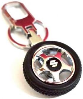 Artistic India - Suzuki Car/Bike Spinning Tyre Rotary Wheel Locking Metal Key chain/Key Ring