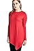 82 Days Women'S Rayon Span Long Sleeves Handerchief Hemline Tunic - Solid