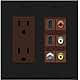 RiteAV - 2 x 15 Amp 125V Power Outlet 3 x RCA - 2 X HDMI and 1 x Coax Cable TV Port Wall Plate White