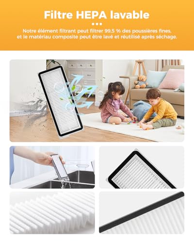 29 Pieces QV35A Accessories for Roborock QV 35A/QV 35S/Qrevo s Pro/QR 598/QR 798 Robot Vacuum Cleaner. 2 Main Brushes, 6 Dust Bags, 4 HEPA Filters, 6 Side Brushes, 8 Cleaning Pads
