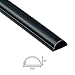 D-Line Half Round Cord Hider, Patented Cable Cover, Hide TV Wall Mount Wires, Raceway for Cords, Decorative Wire Covers, Paintable, Adhesive Cable Concealer - 1x 1.18in W x 0.59in H x 39in L - Black