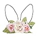 DreamLily Baby Girls Flower Crown Spring Bunny Headband Woodland Floral Head Piece for Toddler BB14 (Pink)