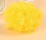 Shintop Exfoliation Body Puffs Bath Scrubbers Mesh Pouf Bath Sponge Body Glosser Mesh Pouf Sponge Handle Design (Yellow)