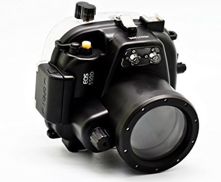 MEIKON 40m/130ft Underwater Waterproof Housing Case for EOS 550/ Rebel T2i Can Be Used With EF-S 18-55mm or EF 50mm F1.4 or Canon EF 50mm F1.8